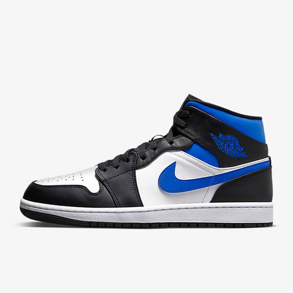 Nike Air Jordan 1 Mid White Black Racer Blue Kengät Naiset Miehet Suomi