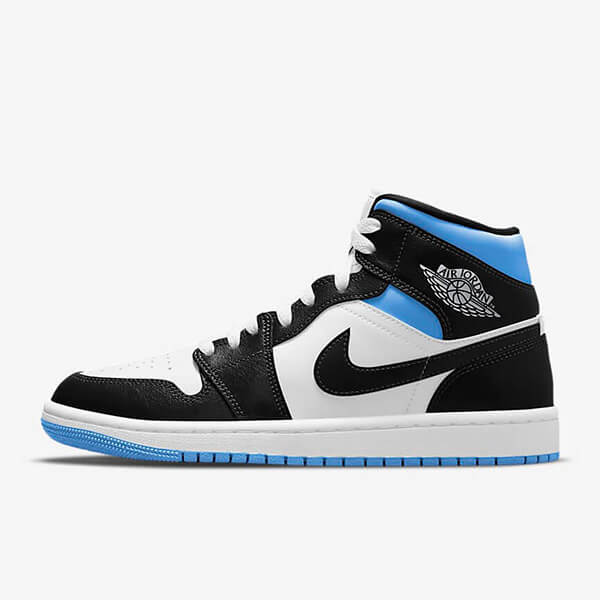 Nike Air Jordan 1 Mid University Black White Kengät Naiset Miehet Suomi