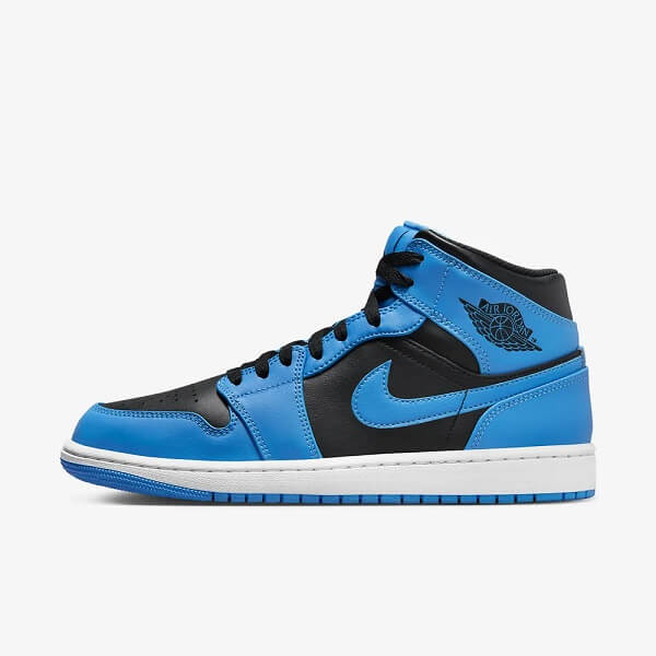 Nike Air Jordan 1 Mid University Blue Black Kengät Naiset Miehet Suomi