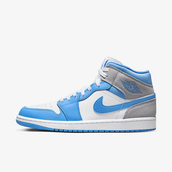 Nike Air Jordan 1 Mid University Blue Grey Kengät Naiset Miehet Suomi